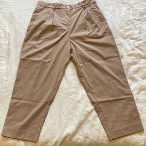H&M Pleated Tan Ankle Pants Size 14